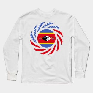 Swazi American Multinational Patriot Flag Series Long Sleeve T-Shirt